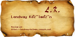 Lendvay Kálmán névjegykártya