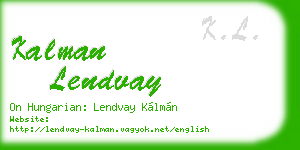 kalman lendvay business card